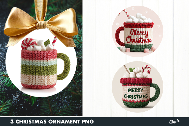 Knitting Coffee Ornament Sublimation PNG