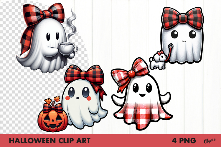 Cute Ghost Clipart PNG. Halloween Clip Art PNG