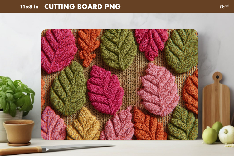 Fall Leaves Sublimation. Crochet Leaves Cutting Board