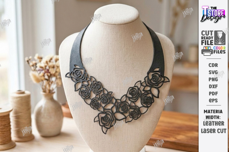 Gothic Leather Necklace Laser Cut | Leather Jewelry | Choker