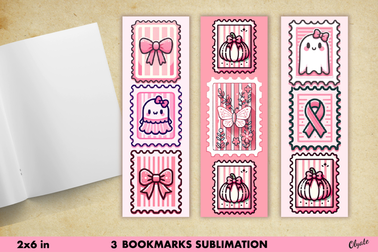 Pink October, Pink Stamp, Cancer Awareness Bookmark PNG