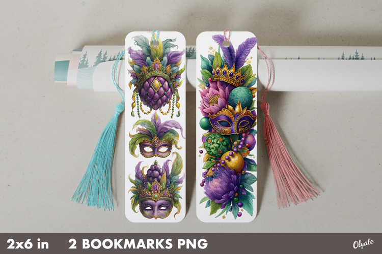 Mardi Gras Bookmark PNG. Carnival Bookmark PNG
