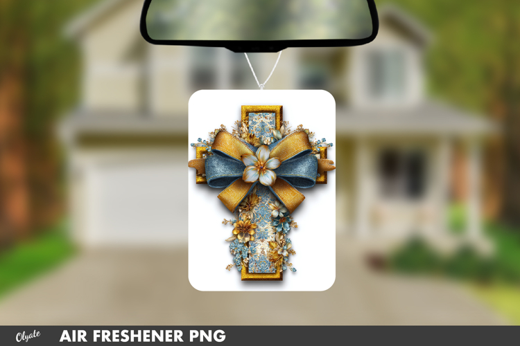 Easter Cross, Leather Religious Cross, Air Freshener PNG