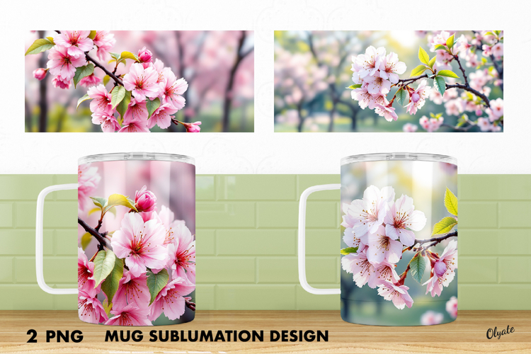 Mug Spring Sublimation Wrap PNG