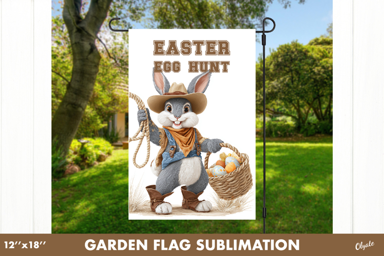Farm Easter Bunny Garden Flag PNG. Easter Egg Hunt, PNG