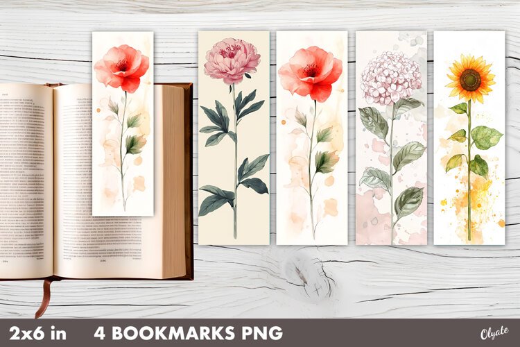 Vintage Botanical Bookmarks, Printable Bookmarks PNG example image 1