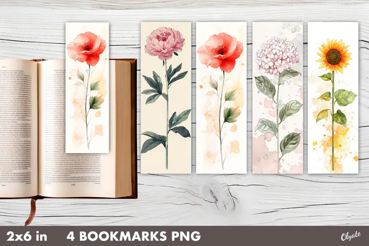 Vintage Botanical Bookmarks, Printable Bookmarks PNG
