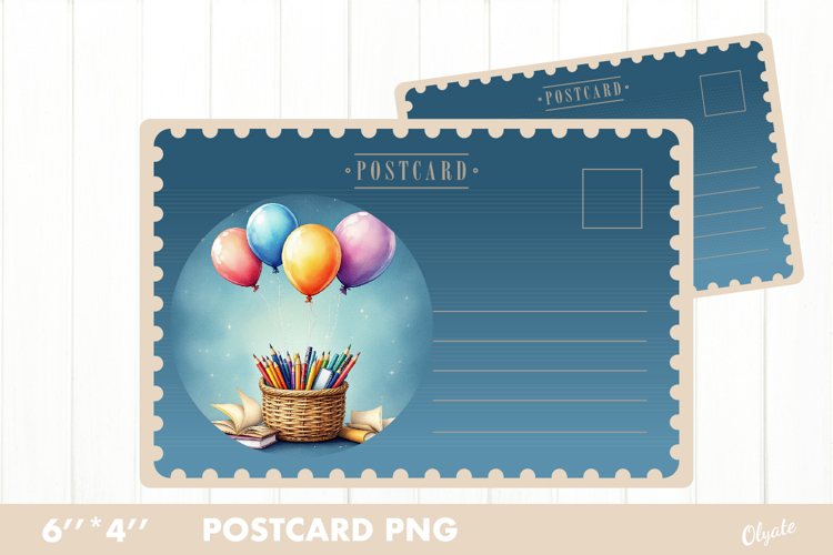 Back to School Card PNG. School Postcard PNG