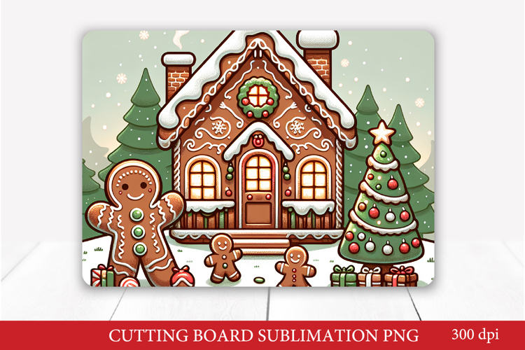 Gingerbread Christmas Cutting Board Sublimation