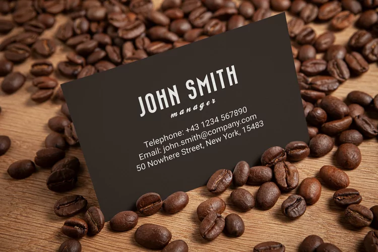 Coffee Shop Business Card Mock-up 06