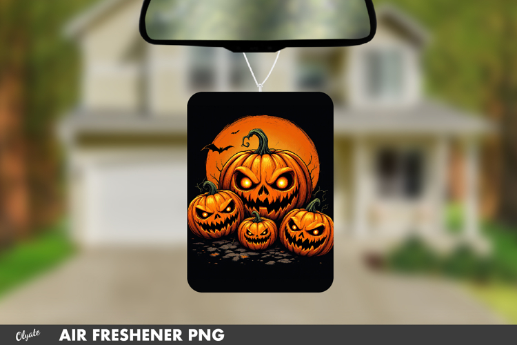 Monster Pumpkin Air Freshener Sublimation PNG