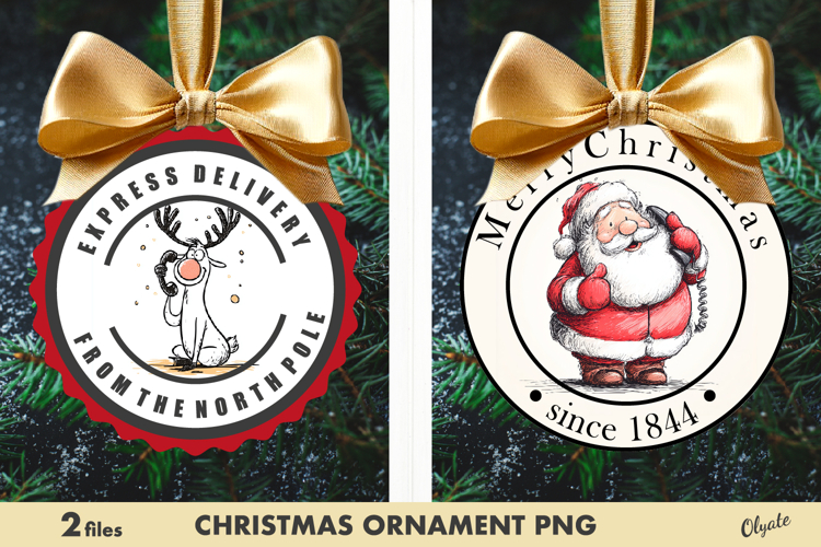 Christmas Stamp Ornament Sublimation PNG