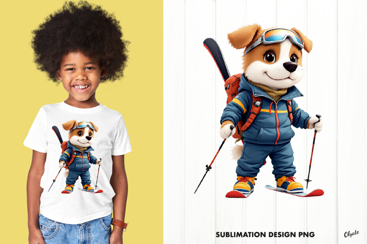Winter Sport Sublimation, Skiing T-Shirt Sublimation PNG