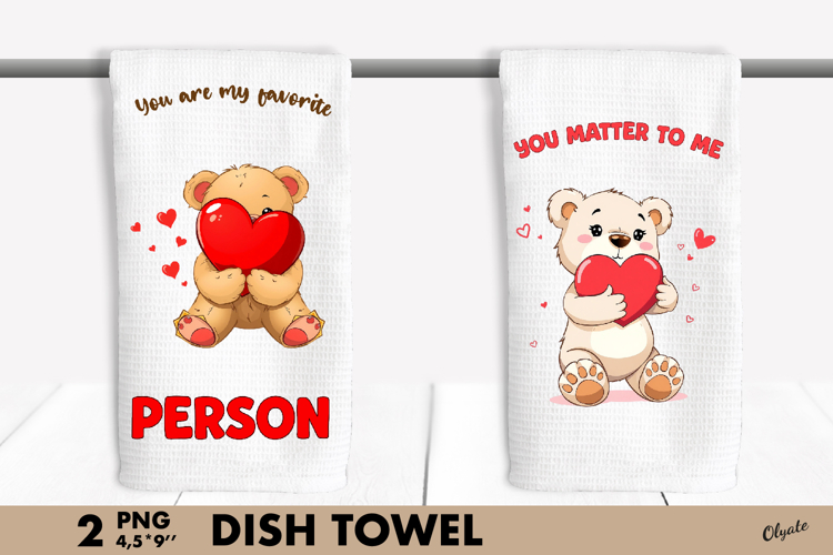 Valentine’s Day Dish Towel PNG