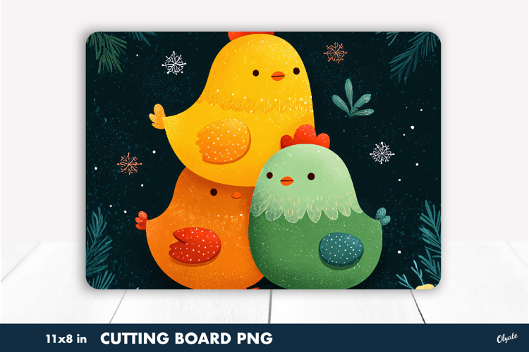 Cutting Board, Winter Bird Sublimation PNG