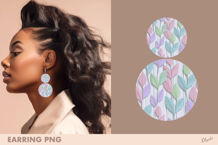 Pastel Earrings Design PNG, Cute Earring Sublimation