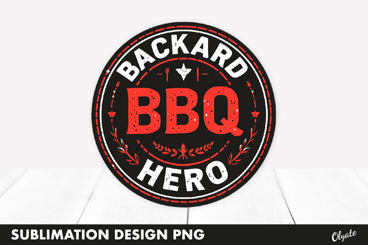 BBQ Retro Round Sublimation PNG, BBQ Badge PNG