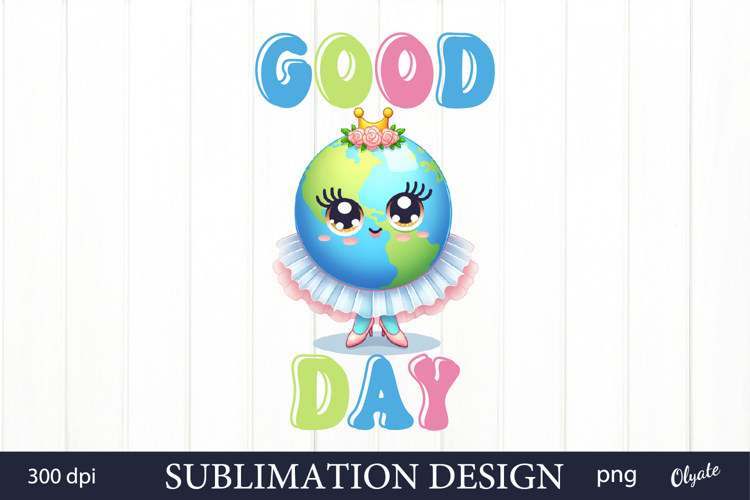Back to School Sublimation. Funny Character Globe example image 1