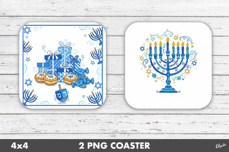 Hanukkah Coaster PNG. Happy Hanukkah PNG