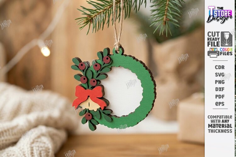 3D Layered Christmas Ornament Laser Cut | Christmas Decor example image 1