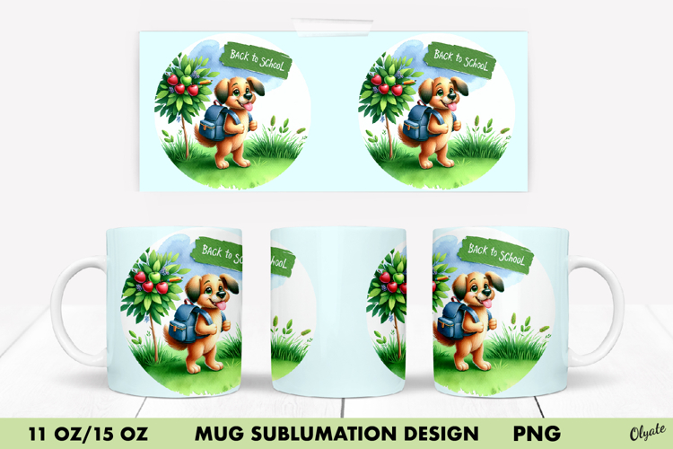 Cute Dog, Back to School Mug Sublimation, 11 OZ, 15 OZ