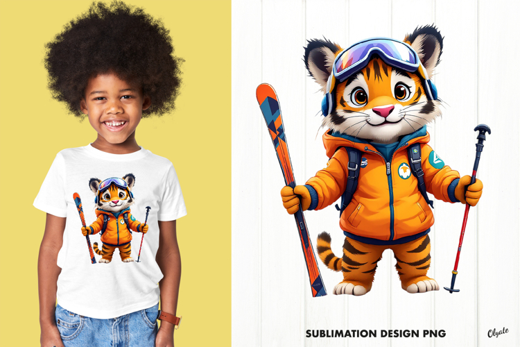 Winter Sport Sublimation, Skiing T-Shirt Sublimation PNG