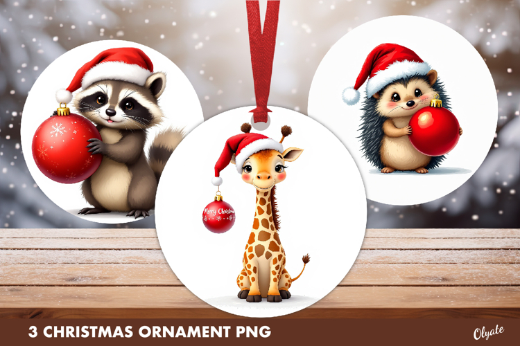 Cute Christmas Animal Ornament, Christmas Ornament PNG