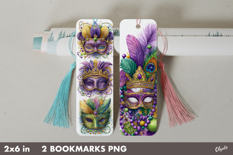 Mardi Gras Bookmark PNG. Carnival Bookmark PNG
