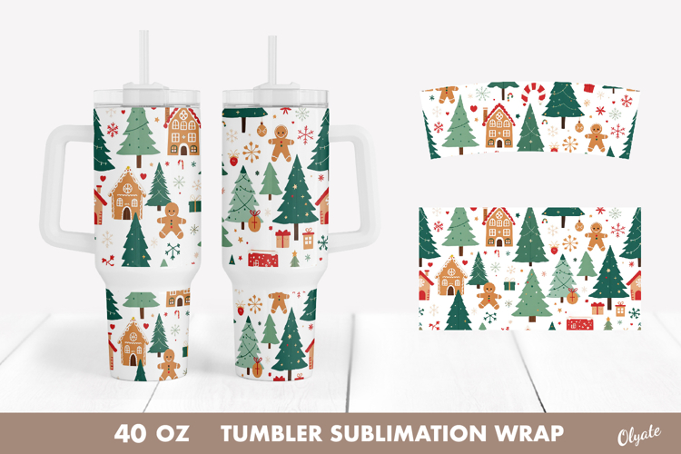 40 OZ Tumbler Wrap, Christmas Tumbler Sublimation