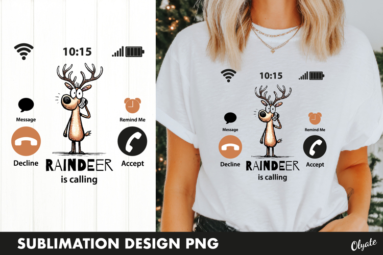 Santa Calling Tshirt PNG, Christmas Tshirt Design PNG
