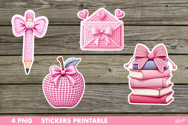 Yarn Valentine Stickers PNG. Teacher Sticker PNG