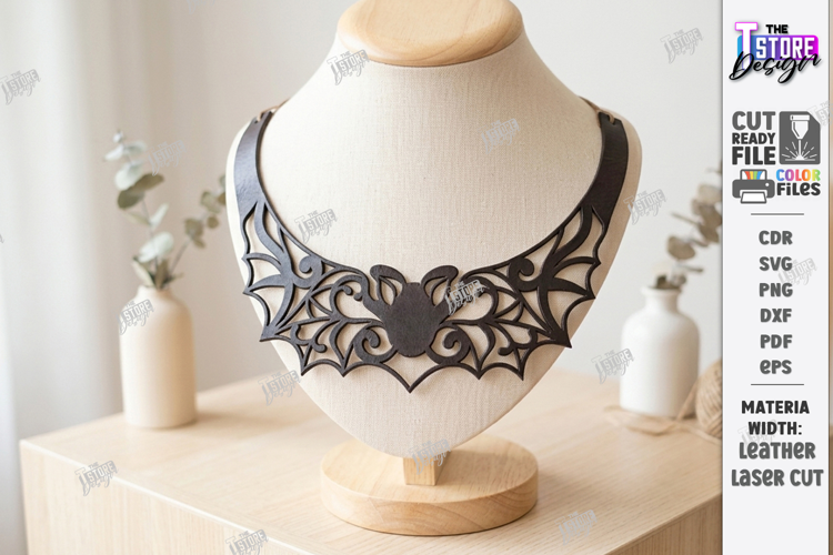 Gothic Leather Necklace Laser Cut | Leather Jewelry | Choker