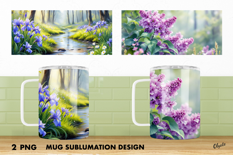 Mug Spring Sublimation Wrap PNG
