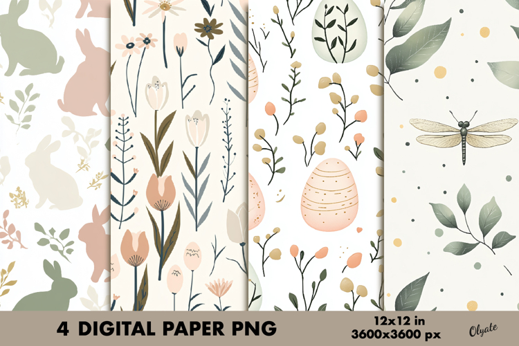 Easter Digital Paper PNG, Easter Scrapbook Paper PNG