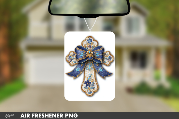 Easter Cross, Leather Religious Cross, Air Freshener PNG
