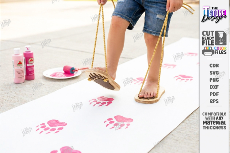 Childrens Feet Stilts Laser Cut | Footprint SVG | Kids Laser