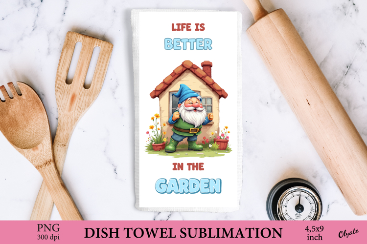 Garden Towel Sublimation, Spring Dish Towel Sublimation PNG