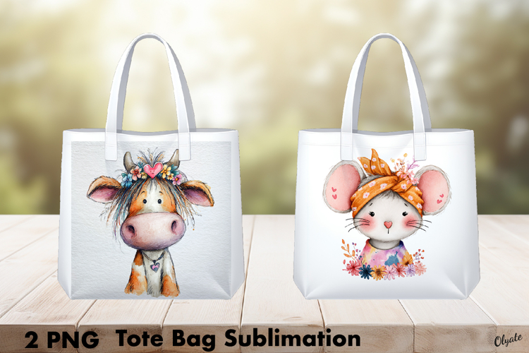 Funny Valentine Tote Bag PNG, Whimsical Animal Sublimation