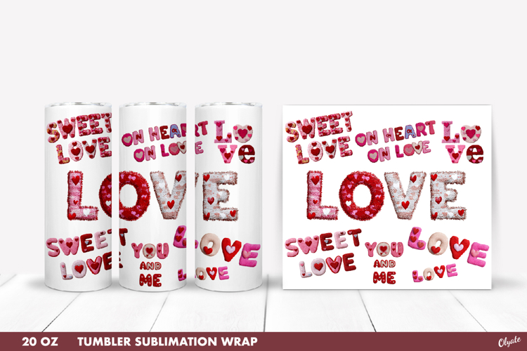 Valentines Day Tumbler Sublimation PNG, 20 OZ Tumbler PNG