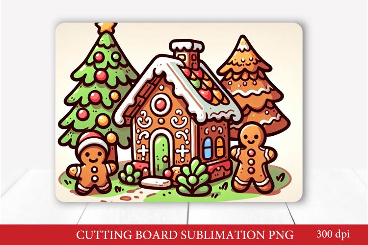 Gingerbread Christmas Cutting Board Sublimation