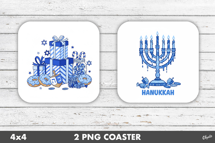 Hanukkah Coaster PNG. Happy Hanukkah PNG