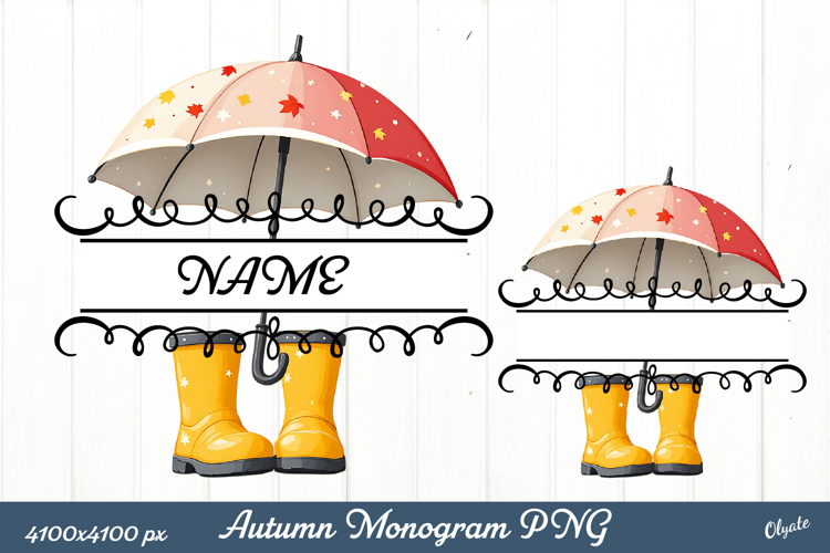 Autumn Monogram Sublimation. Cozy Fall Sublimation PNG