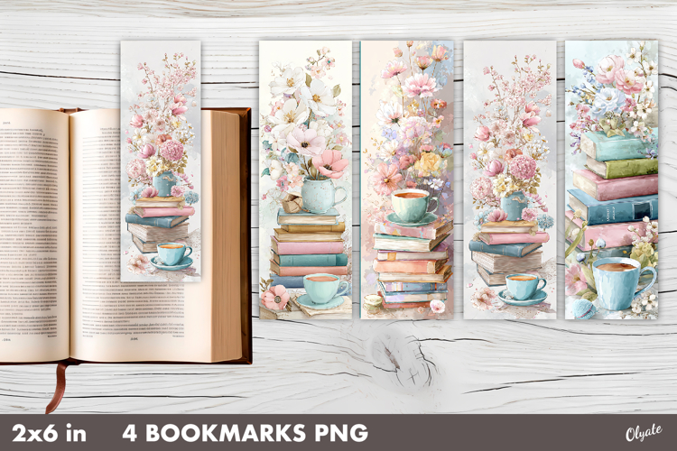 Watercolor Spring Book Bookmark PNG