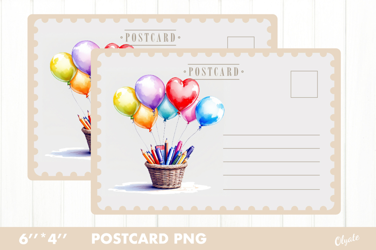 Back to School Card PNG. School Postcard PNG