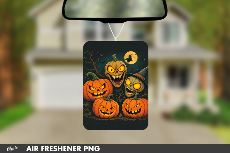 Halloween Air Freshener. Zombie Monster Pumpkin PNG