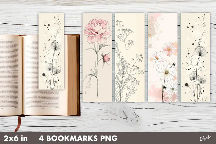 Vintage Botanical Bookmarks, Printable Bookmarks