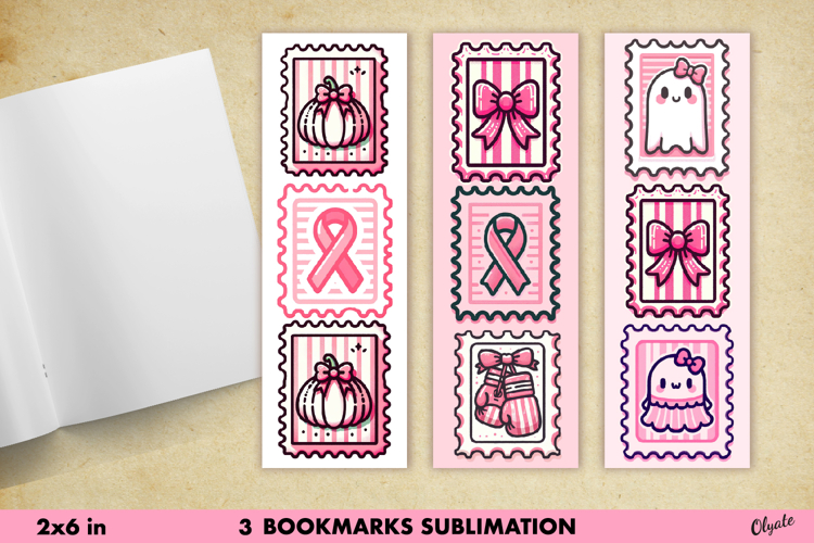 Bookmark Pink Stamp. Cancer Awareness Bookmark PNG