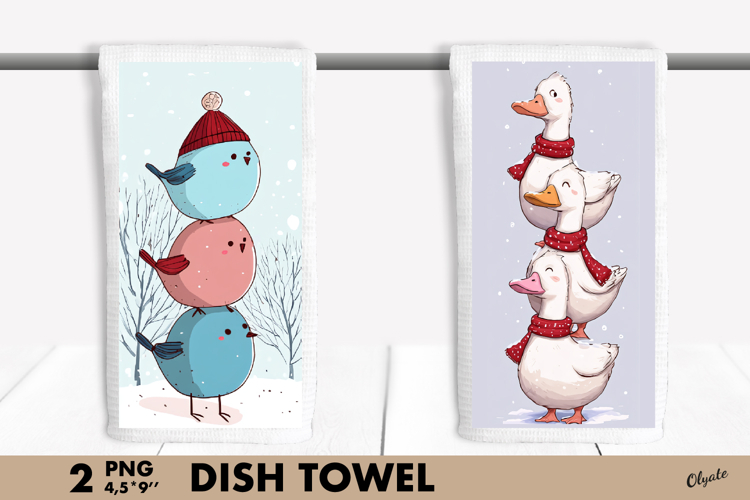 Funny Bird PNG, Christmas Bird Dish Towel PNG