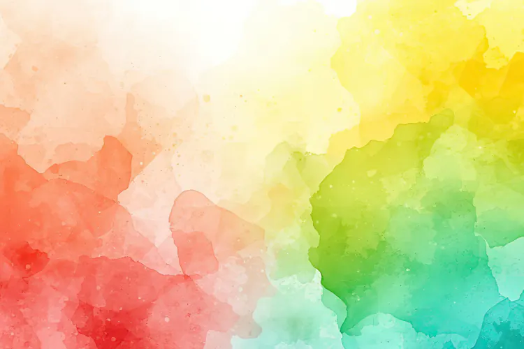 Abstract Multi-colored Watercolor Splash and Gradient