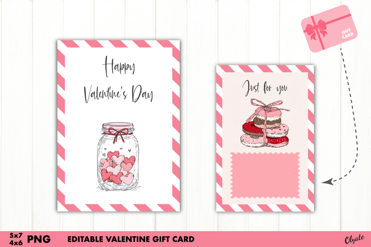 Valentine Gift Card Printable PNG Valentine Card Sublimation